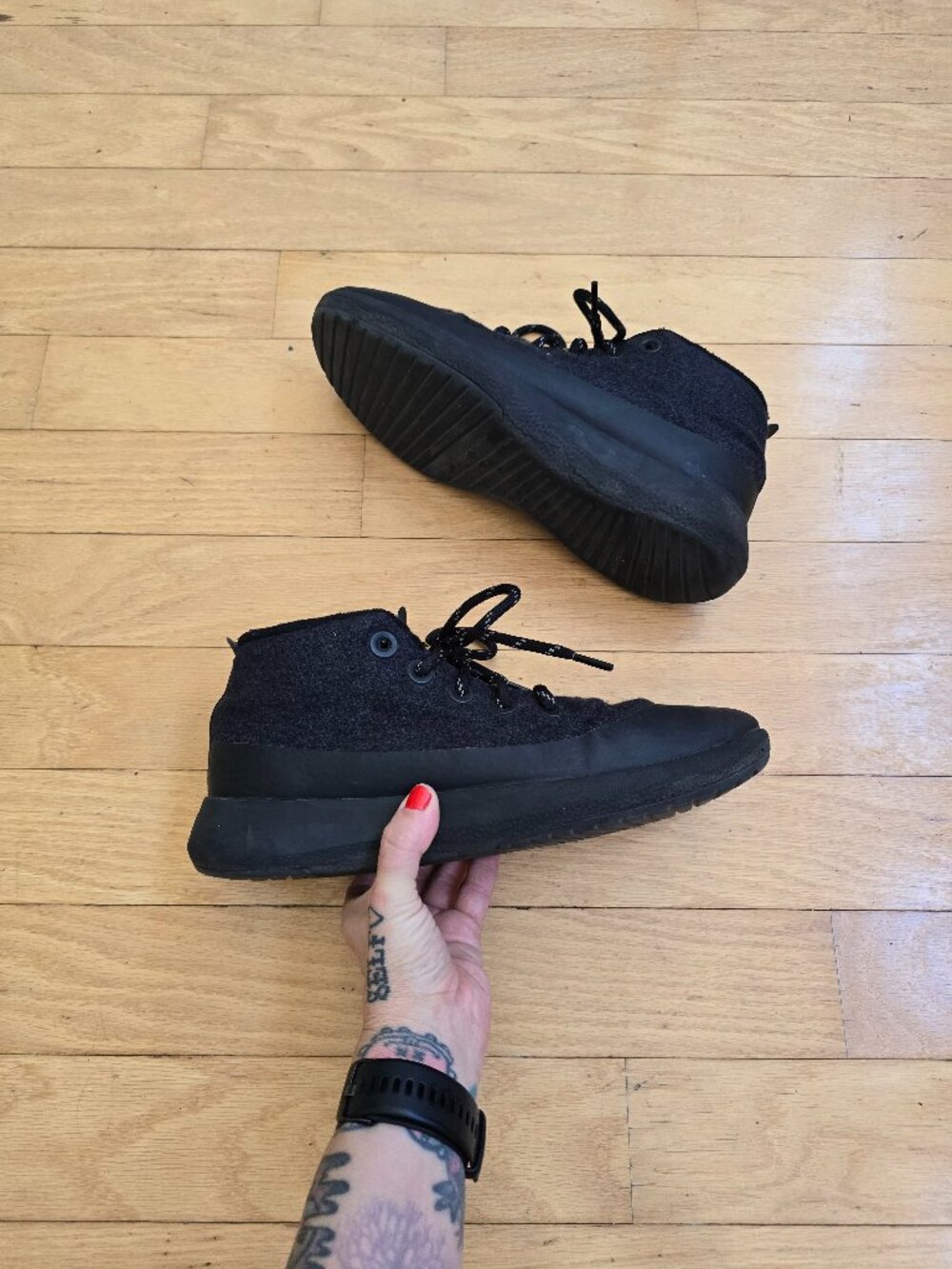 Allbirds | Wool Runner Up Mizzle Black Monochrome Wool Sneakers | MENS 11